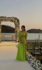 Green Long Prom Dresses,A-line Evening Gowns,Party Dresses