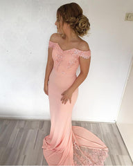 Elegant V-neck Mermaid Off-The-Shoulder Evening Dresses Lace Appliques Prom Dress