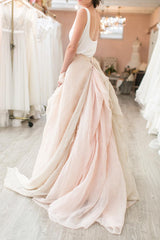 Modern Trendy Loose Casual Crop Top Two Piece Long Wedding Dress