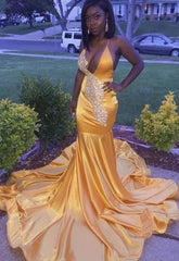 Gold Prom Dresses Crystal Bodice,Extravagant Party Gown