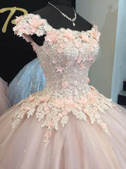 Light Champagne Long Sweet 16 Dresses Quinceanera Celebrity Gown Ball Gowns With Flowers