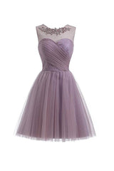 Sweetheart Tulle Homecoming Dresses A Line Scoop Short Prom Dress